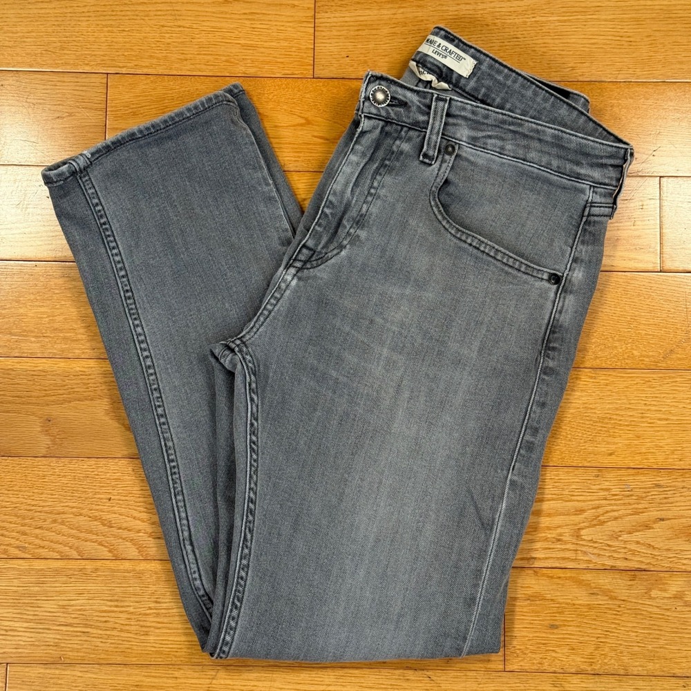 Levi's Made & Crafted Tack Slim Fit Size 31 Grey Wash Denim Jeans Mens